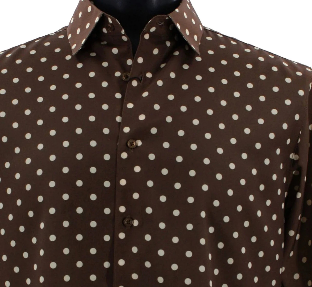 Bassiri Short Sleeve Camp Shirt - Cream Dots On Brown 5 Bassiri Short Sleeve Camp Shirt - Cream Dots On Brown - Image 3