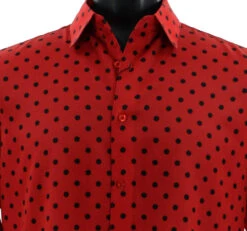 Bassiri Short Sleeve Camp Shirt - Black Dots On Red 9 Bassiri Short Sleeve Camp Shirt - Black Dots On Red -Fashion Formal Wear Store BSI SS 64901 2 80070.1683824471