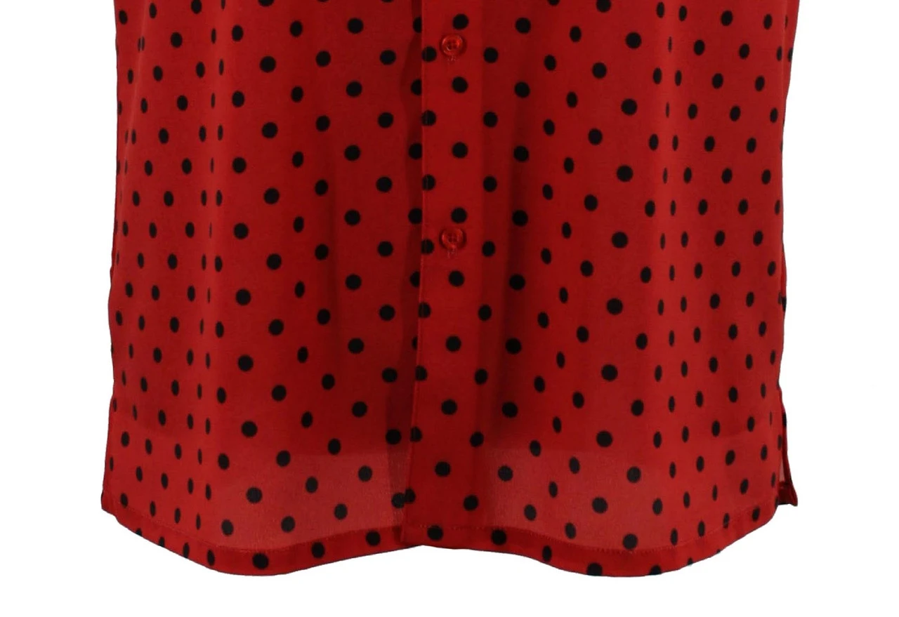 Bassiri Short Sleeve Camp Shirt - Black Dots On Red 5 Bassiri Short Sleeve Camp Shirt - Black Dots On Red - Image 3