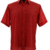 Bassiri Short Sleeve Camp Shirt - Black Dots On Red
