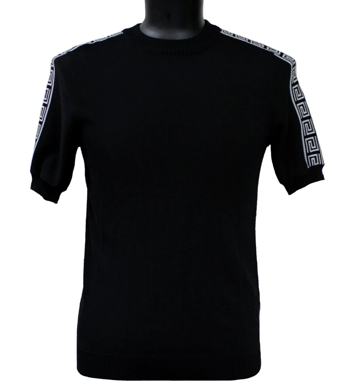 Bassiri Greek Key Sleeves Short Sleeve Sweater 3 Bassiri Greek Key Sleeves Short Sleeve Sweater