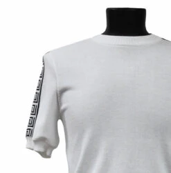 Bassiri Greek Key Sleeves Short Sleeve Sweater 8 Bassiri Greek Key Sleeves Short Sleeve Sweater -Fashion Formal Wear Store BSI SSSW Q132 WH 2 57185.1683570050