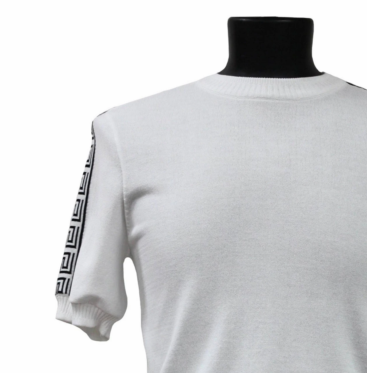 Bassiri Greek Key Sleeves Short Sleeve Sweater 5 Bassiri Greek Key Sleeves Short Sleeve Sweater - Image 3