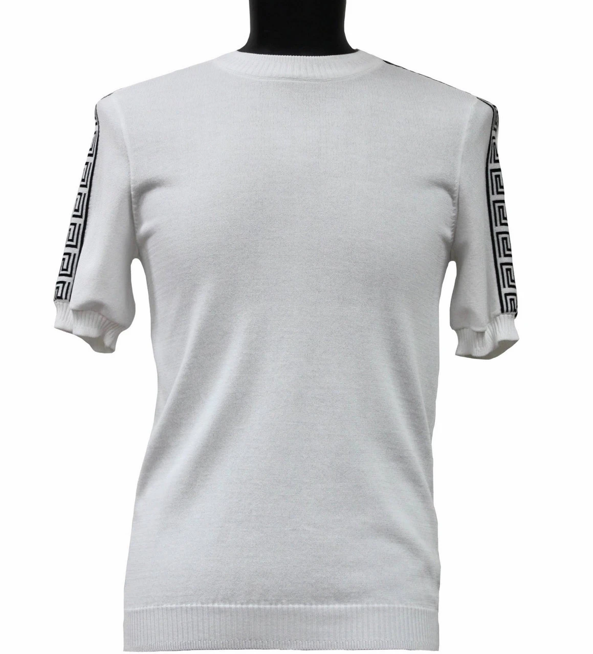 Bassiri Greek Key Sleeves Short Sleeve Sweater 4 Bassiri Greek Key Sleeves Short Sleeve Sweater - Image 2