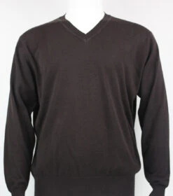 Bassiri V-Neck Silk Knit Long Sleeve Sweater - Ash -Fashion Formal Wear Store BSI SW627 BR 37737.1518148062