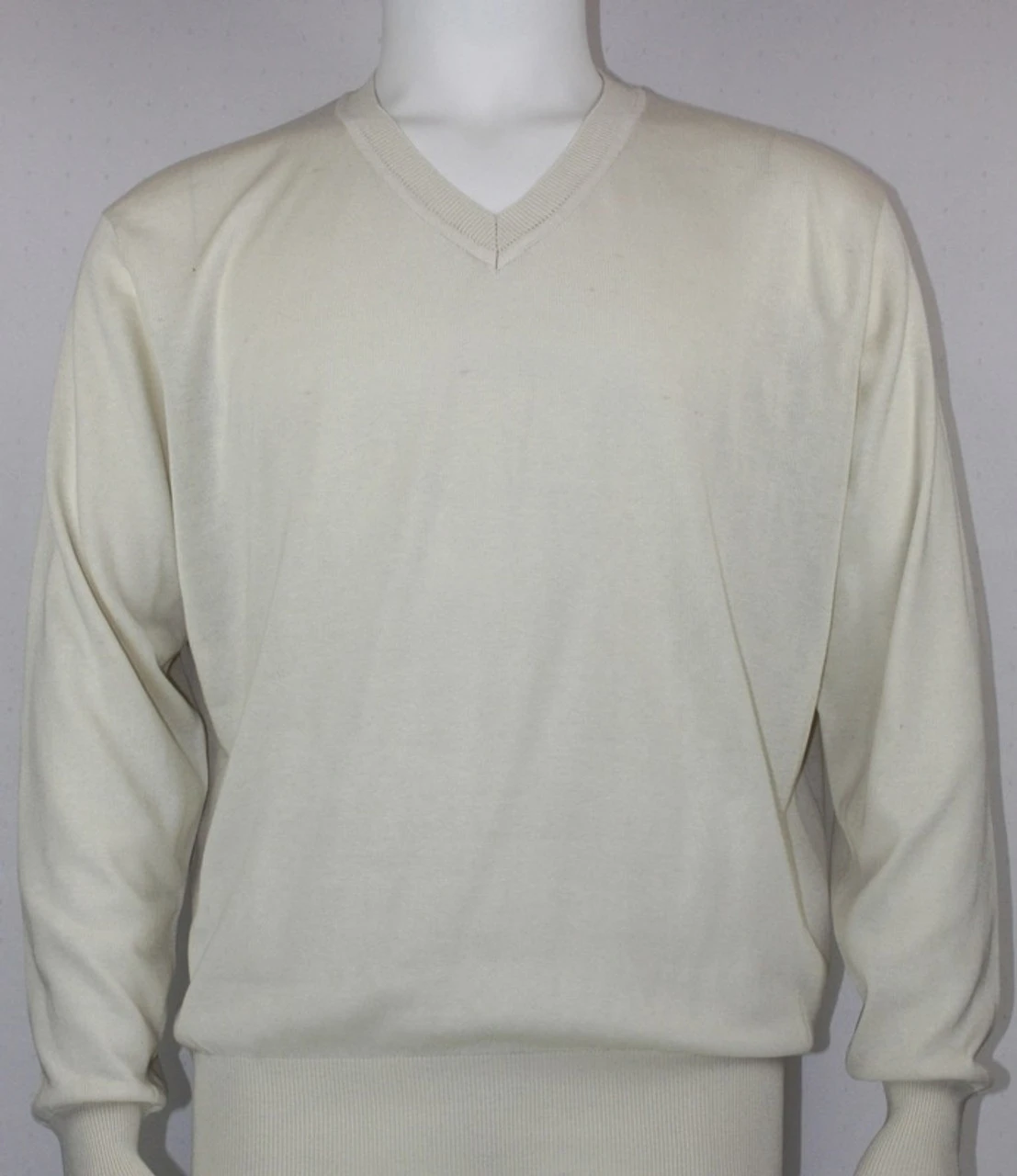 Bassiri V-Neck Silk Knit Long Sleeve Sweater - Wheat 7 Bassiri V-Neck Silk Knit Long Sleeve Sweater - Wheat - Image 5
