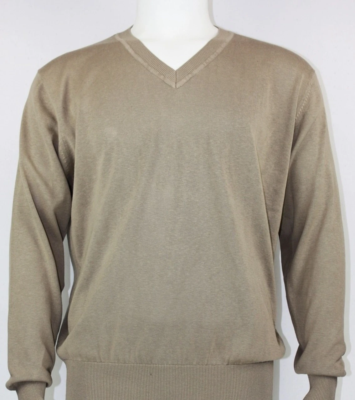 Bassiri V-Neck Silk Knit Long Sleeve Sweater - Wheat 3 Bassiri V-Neck Silk Knit Long Sleeve Sweater - Wheat