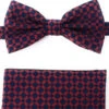 Red Windowpane On Navy Pre-Tied Silk Bow Tie Set -Fashion Formal Wear Store BWTH418 94998.1543184419