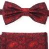 Dark Red Paisleys Pre-Tied Silk Bow Tie Set -Fashion Formal Wear Store BWTH437 18198.1543186898