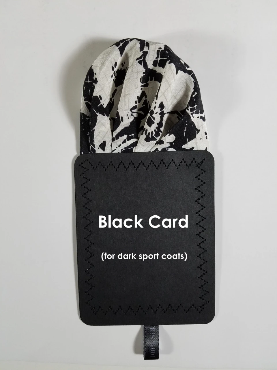 100% Silk Pre-Folded Fan Design Pocket Square Insert - Black & White Floral 8 100% Silk Pre-Folded Fan Design Pocket Square Insert - Black & White Floral - Image 6