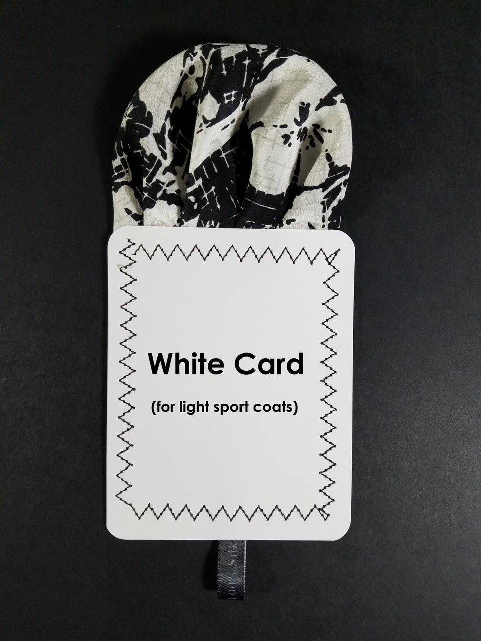 100% Silk Pre-Folded Fan Design Pocket Square Insert - Black & White Floral 9 100% Silk Pre-Folded Fan Design Pocket Square Insert - Black & White Floral - Image 7