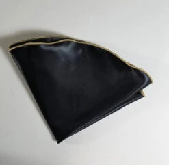 Antonio Ricci 2-in-1 Pouf Round Pocket Square - Light Gold Trim On Black 13 Antonio Ricci 2-in-1 Pouf Round Pocket Square - Light Gold Trim On Black -Fashion Formal Wear Store Black lightGold 3 60590.1683481669