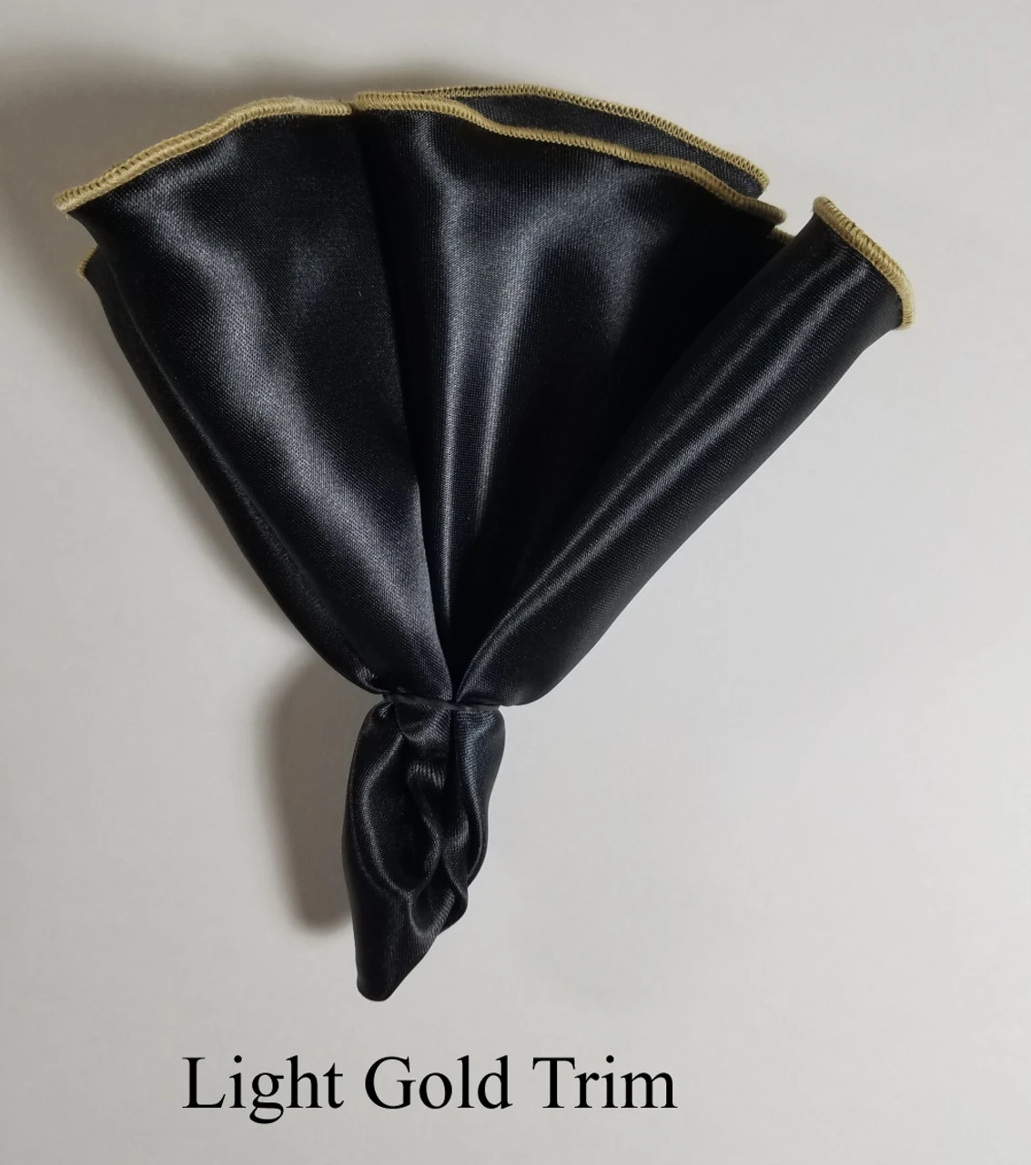 Antonio Ricci 2-in-1 Pouf Round Pocket Square - Light Gold Trim On Black 7 Antonio Ricci 2-in-1 Pouf Round Pocket Square - Light Gold Trim On Black - Image 5