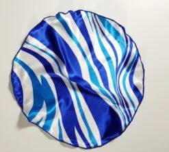 Antonio Ricci 2-in-1 Pouf Round Pocket Square - Blue With White Swirl Pattern -Fashion Formal Wear Store BlueSwirl 3 86257.1661636058