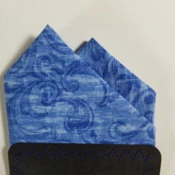 100% Cotton Pre-Folded Pocket Square Handkerchief Insert - Blue Floral Swirl 13 100% Cotton Pre-Folded Pocket Square Handkerchief Insert - Blue Floral Swirl -Fashion Formal Wear Store Blue Floral Swirl 3 13843.1683994140