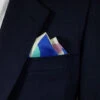 100% Silk Blue & Pink Mix Pre-Folded Pocket Square Insert -Fashion Formal Wear Store Blue Pink Abstract2 A 16565.1678302749