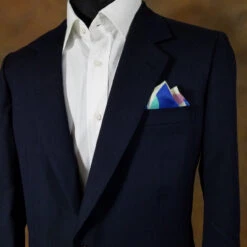 100% Silk Blue & Pink Mix Pre-Folded Pocket Square Insert -Fashion Formal Wear Store Blue Pink Abstract2 47144.1678302685