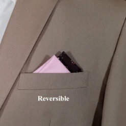 100% Cotton Pre-Folded Pocket Square Handkerchief Insert - Mod Brown & Pink -Fashion Formal Wear Store Brown Mod 3 16947.1665421549