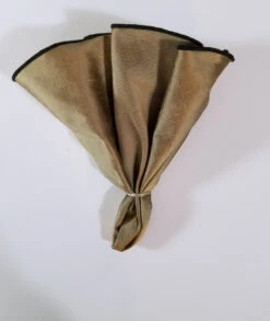 Antonio Ricci 2-in-1 Dark Gold 100% Dupioni Silk Pouf Round Pocket Square -Fashion Formal Wear Store DarkGold 5 55542.1675545757