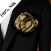 Antonio Ricci 2-in-1 Dark Gold 100% Dupioni Silk Pouf Round Pocket Square -Fashion Formal Wear Store DarkGold a 08706.1675545765