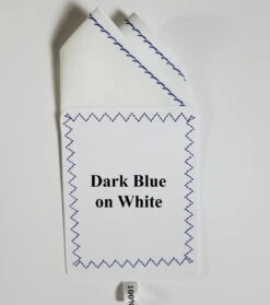 100% Cotton Pre-Folded Pocket Square Handkerchief Insert - Dark Blue On White 12 100% Cotton Pre-Folded Pocket Square Handkerchief Insert - Dark Blue On White -Fashion Formal Wear Store Dark BLUE STITCH 2 ebay 46875.1665593600