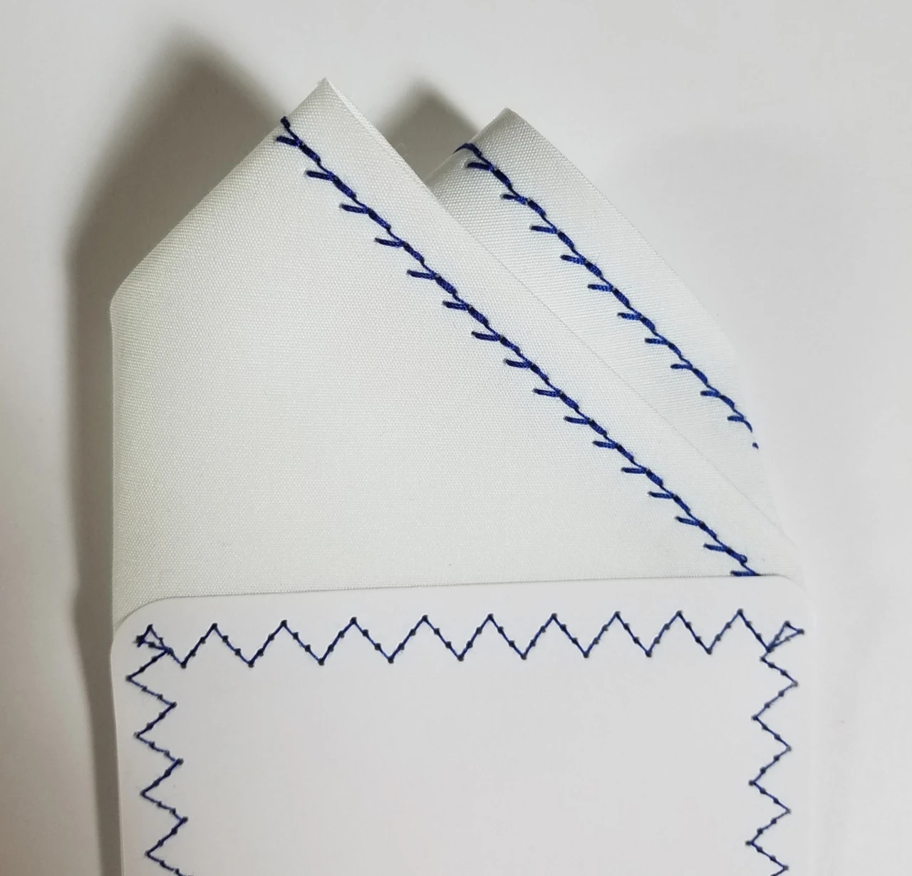 100% Cotton Pre-Folded Pocket Square Handkerchief Insert - Dark Blue On White 9 100% Cotton Pre-Folded Pocket Square Handkerchief Insert - Dark Blue On White - Image 7