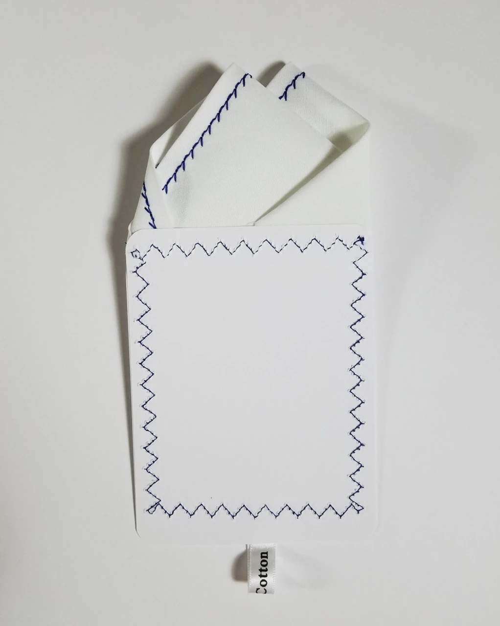 100% Cotton Pre-Folded Pocket Square Handkerchief Insert - Dark Blue On White 8 100% Cotton Pre-Folded Pocket Square Handkerchief Insert - Dark Blue On White - Image 6