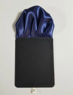 Dark Blue Satin Pre-Folded Pocket Square Insert -Fashion Formal Wear Store Dark Blue 2 62483.1683137297