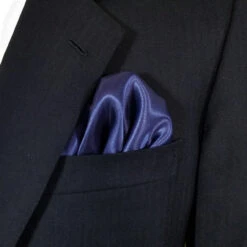 Dark Blue Satin Pre-Folded Pocket Square Insert -Fashion Formal Wear Store Dark Blue A 07771.1683137297