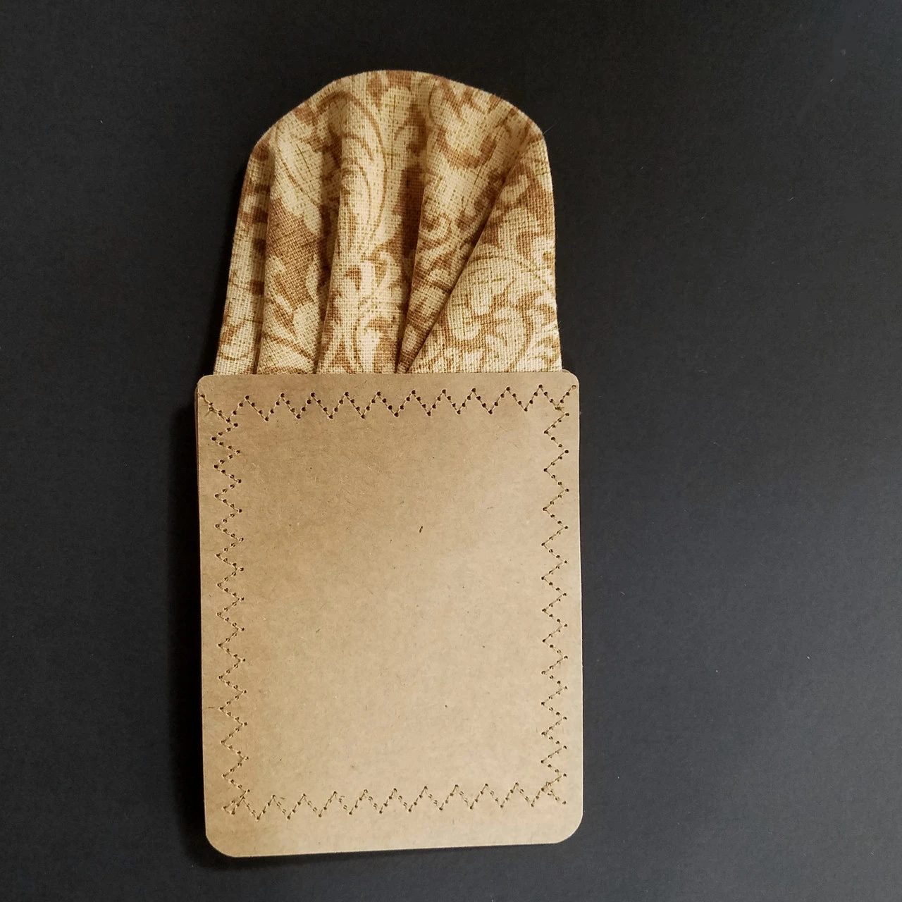 Tan 100% Cotton Pre-Folded Pocket Square Insert 6 Tan 100% Cotton Pre-Folded Pocket Square Insert - Image 4