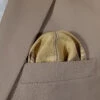 100% Silk Gold & Brown Stripe Fan Design Pre-Folded Pocket Square Insert -Fashion Formal Wear Store GoldStripe A 95106.1673029517