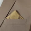 100% Silk Gold & Brown Stripe Point Design Pre-Folded Pocket Square Insert -Fashion Formal Wear Store GoldStripe POINT A 96911.1673029680