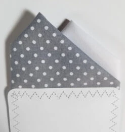 Two-Tone White Dots On Light Grey 100% Cotton Pre-Folded Pocket Square Insert -Fashion Formal Wear Store Grey Dots White 2 58342.1684608985