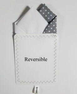 Two-Tone White Dots On Light Grey 100% Cotton Pre-Folded Pocket Square Insert -Fashion Formal Wear Store Grey Dots White 4 72820.1684608985