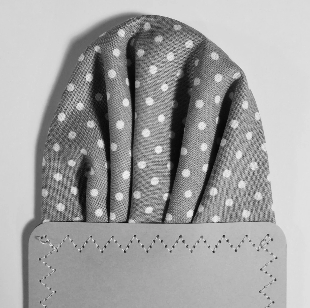 Grey Polka Dots - 100% Cotton Pre-Folded Pocket Square Insert 6 Grey Polka Dots - 100% Cotton Pre-Folded Pocket Square Insert - Image 4