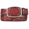 King Exotic Genuine Ostrich Quill Cut-Out Design Western Belt - Faded Burgundy -Fashion Formal Wear Store KE BLT 4C11F0343 56694.1613429162