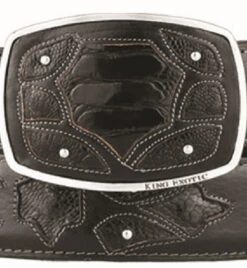 King Exotic Genuine Ostrich Leg Cut-Out Design Western Belt - Black -Fashion Formal Wear Store KE BLT 4C11F0505 2 91456.1613514470