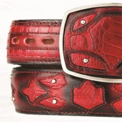 King Exotic Genuine Ostrich Leg Cut-Out Design Western Belt - Faded Red -Fashion Formal Wear Store KE BLT 4C11F0529 3 21376.1613514472