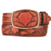 King Exotic Genuine Teju Lizard Cut-Out Design Western Belt - Faded Cognac -Fashion Formal Wear Store KE BLT 4C11F0757 01953.1613639341