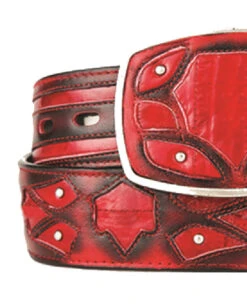 King Exotic Genuine EEL Cut-Out Design Western Belt - Faded Red -Fashion Formal Wear Store KE BLT 4C11F0829 3 27076.1613601691