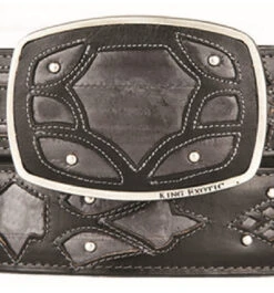 King Exotic Genuine EEL Cut-Out Design Western Belt - Faded Grey -Fashion Formal Wear Store KE BLT 4C11F0838 2 47527.1613601694