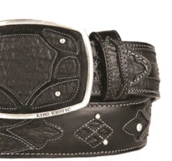 King Exotic Genuine Shark Cut-Out Design Western Belt - Black -Fashion Formal Wear Store KE BLT 4C11F0905 3 60449.1613689875