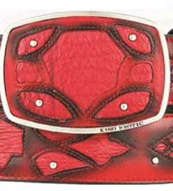 King Exotic Genuine Shark Cut-Out Design Western Belt - Red -Fashion Formal Wear Store KE BLT 4C11F0929 2 35737.1613689875