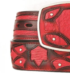 King Exotic Genuine Shark Cut-Out Design Western Belt - Red -Fashion Formal Wear Store KE BLT 4C11F0929 3 34656.1613689875