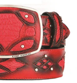 King Exotic Genuine Shark Cut-Out Design Western Belt - Red -Fashion Formal Wear Store KE BLT 4C11F0929 4 10301.1613689874