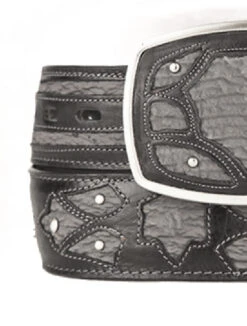 King Exotic Genuine Shark Cut-Out Design Western Belt - Faded Grey -Fashion Formal Wear Store KE BLT 4C11F0938 3 72937.1613689874