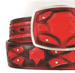 King Exotic Genuine Python Cut-Out Design Western Belt - Red -Fashion Formal Wear Store KE BLT 4C11F5712 3 03073.1613856493