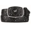 King Exotic Genuine Caiman Cut-Out Design Western Belt - Black -Fashion Formal Wear Store KE BLT 4C11F8205 32453.1612560381