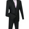 Lucci 2-Button With Flat Front Slacks Budget Slim Fit Suit - Black -Fashion Formal Wear Store LCI S 2PP B 48802.1579913264