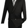 Lucci Black Double-Breasted Suit With Pleated Slacks -Fashion Formal Wear Store LCI SU DPP B 66930.1535777828